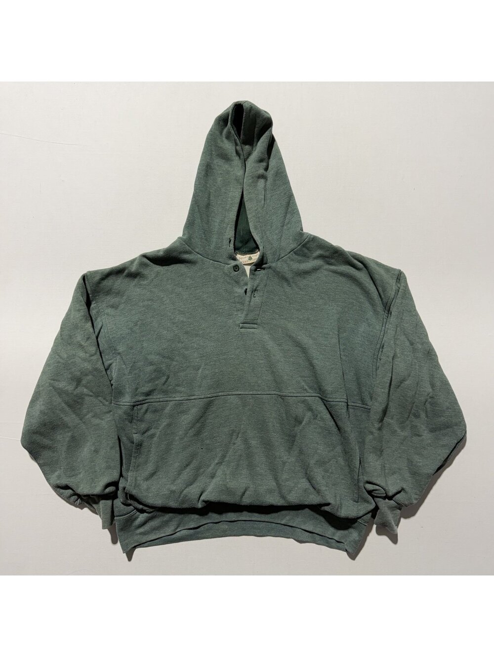 Northwest Territory Green Henley Hoodie Vintage Heather Sweatshirt